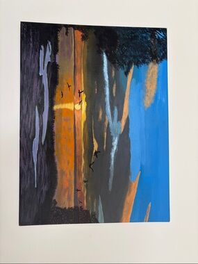Sunset Coastal Canvas Wall Art 20”x24” Original Artwork